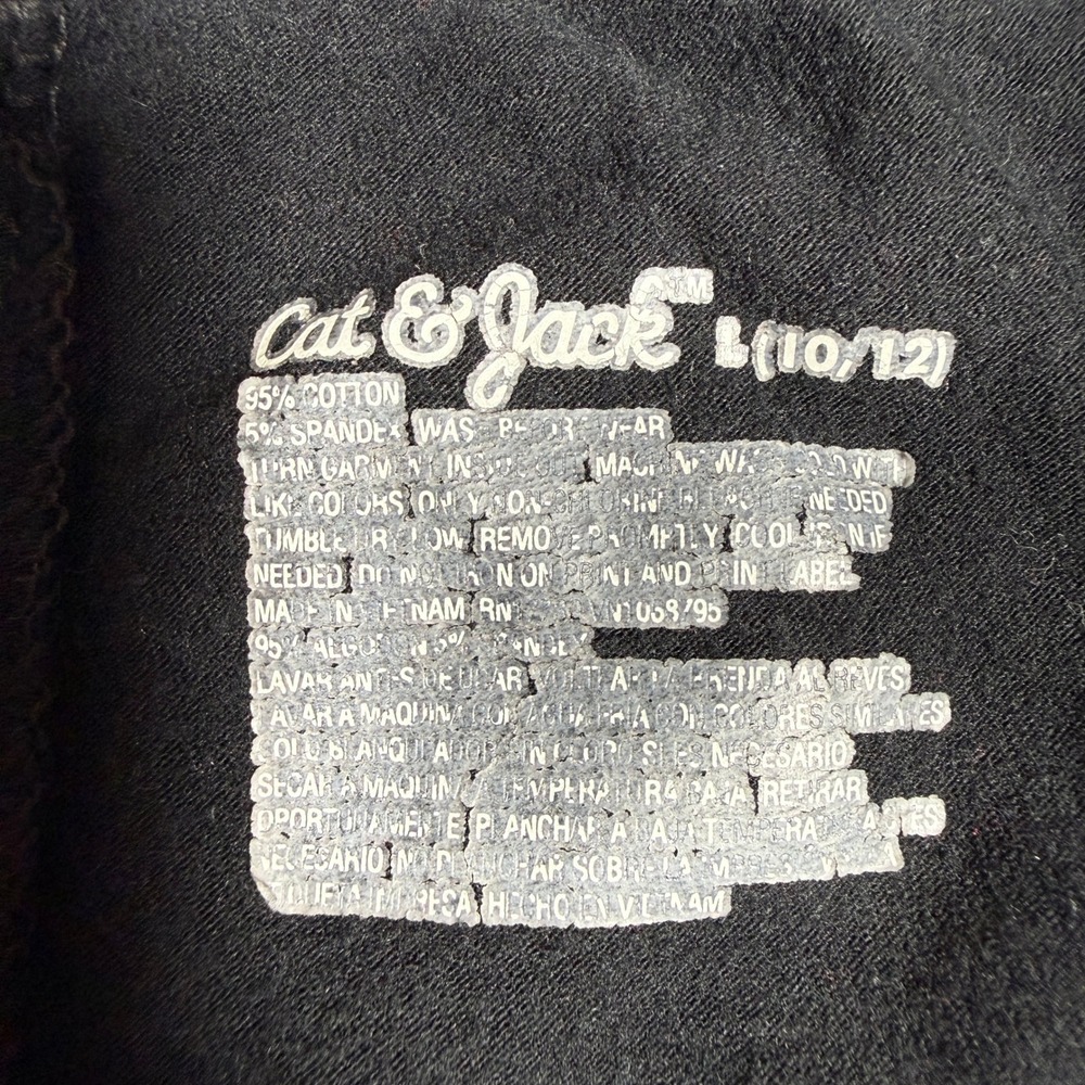 Cat & Jack Girls Black Sparkle Glitter Leggings Size L 10/12 Stretch Pants - Picture 3 of 6